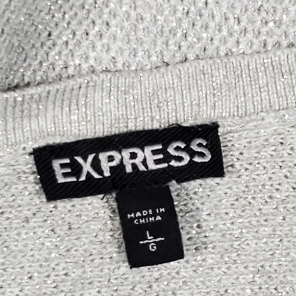 EXPRESS Oversized Sweater Sparkly Zippered Back - Picture 8 of 8